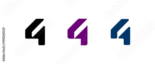 Number 4, digital numeral four, for your logo design, vector illustration 10EPS