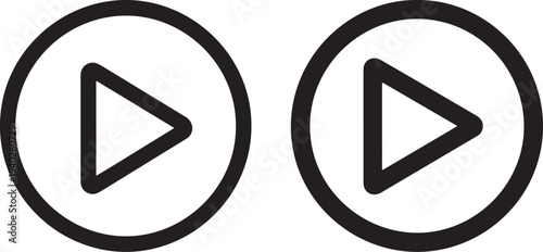 play button icon pair vector illustration flat design scalable