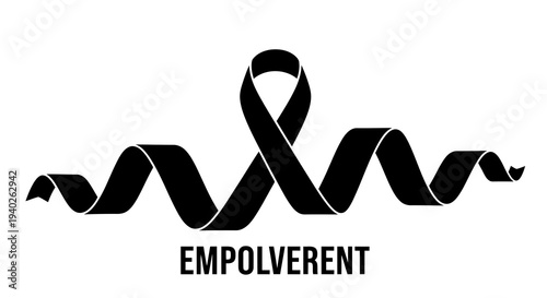 Black ribbon symbolizing awareness and solidarity for a cause or issue.