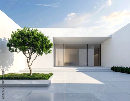 Minimalist Architecture - A Modern Home with Natural Light and Greenery.