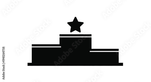Black silhouette of a tiered podium with a star on top silhouette