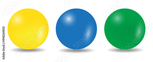 orange yellow and blue circle with realistic 3D vector illustration on white background. eps 10