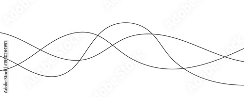 Technology abstract black lines on white background. Abstract wave line for banner, template, wallpaper background with wave design. Modern banner design with abstract flow line space for the text.