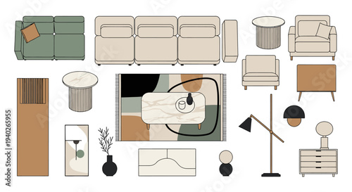 modern furniture and home decor elements for stylish minimalist interior design concepts.