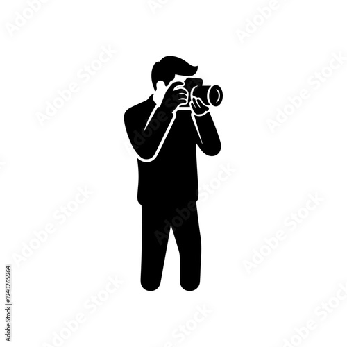 businessman with binocularsPhotograph Silhouette: A poised photographer, engaged in capturing a moment, focuses through the lens of a camera, exemplifying precision and dedication to the craft.