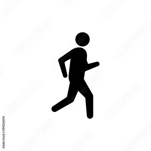 Silhouette of a Person Running: A minimalist silhouette depicts a person in mid-stride, showcasing the essence of movement and motion.