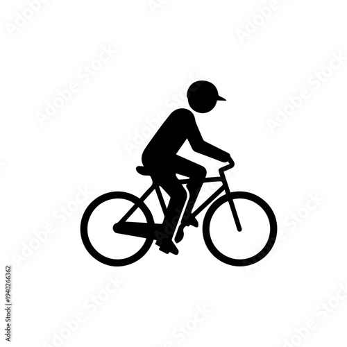 Cyclist Silhouette on a Bicycle: A sleek silhouette of a cyclist riding a bicycle, symbolizing mobility, outdoor activity, and a healthy lifestyle.