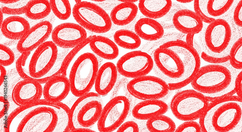 dynamic red ovals in an abstract pattern resembling blood cells in a fluid perfect for medical and biological backgrounds