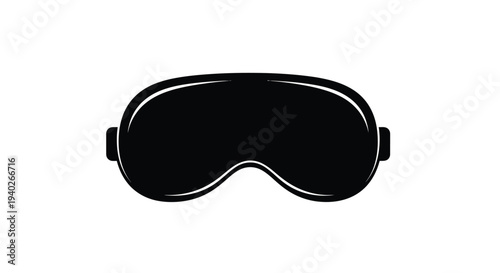 Black sleep mask isolated on white a striking graphic silhouette