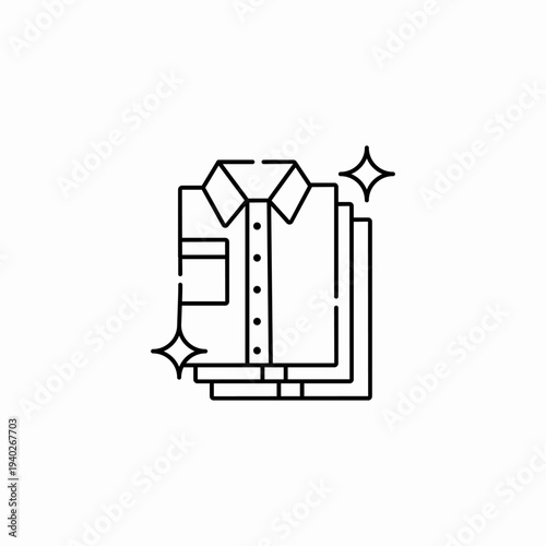 clean folded shirt icon sign vector