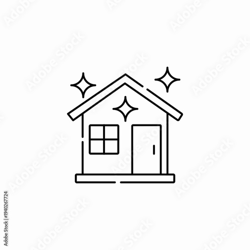 clean sparkling house icon sign vector