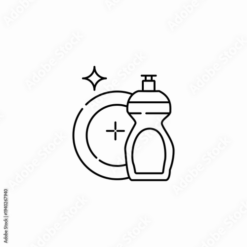 dish soap plate icon sign vector
