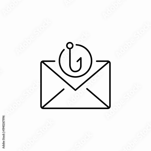 email phishing hook icon sign vector