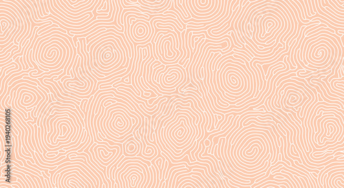 Abstract topographic map pattern with swirling lines in soft peach tones