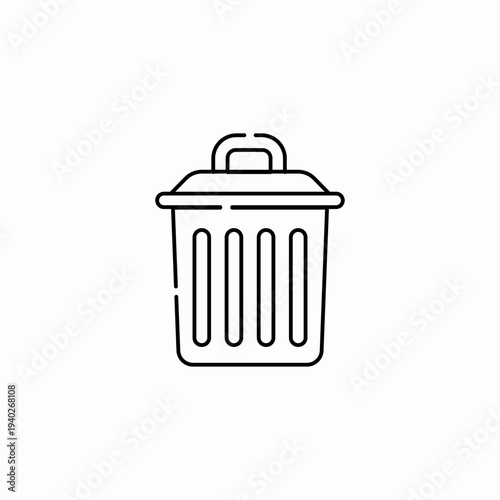 garbage bin refuse icon sign vector