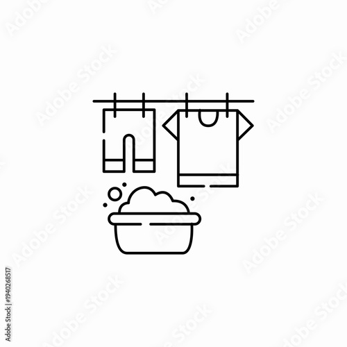 laundry washing clothes icon sign vector