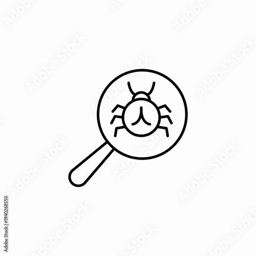 magnifying bug search icon sign vector
