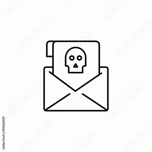 malicious email skull icon sign vector