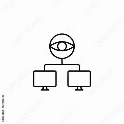 network system monitoring icon sign vector