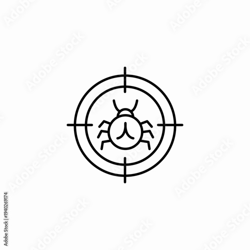 targeted bug scan icon sign vector