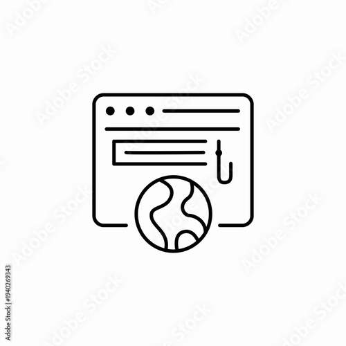 web phishing attack icon sign vector