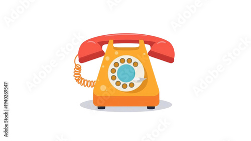 antique landline telephone with spiral cord