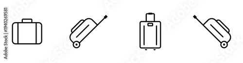 Airport Travel Luggage Outline Icons