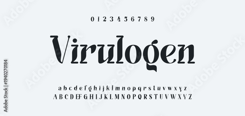 Abstract Fashion font alphabet. Minimal modern urban fonts for logo, brand etc. Typography typeface uppercase lowercase and number. vector illustration
