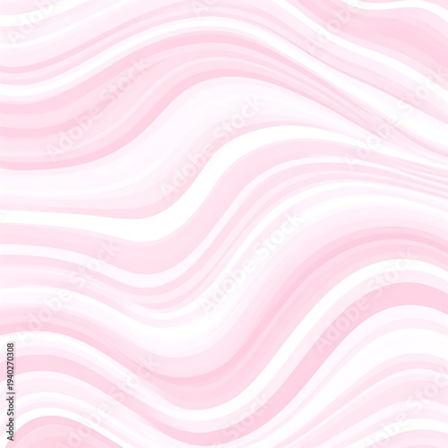 A pink and white wavy abstract pattern with smooth flowing lines