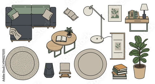 a modern minimalist home furniture and decor collection showcasing interior design elements for cozy living spaces.