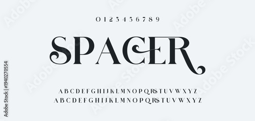 Abstract Fashion font alphabet. Minimal modern urban fonts for logo, brand etc. Typography typeface uppercase lowercase and number. vector illustration