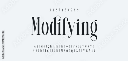 Abstract Fashion font alphabet. Minimal modern urban fonts for logo, brand etc. Typography typeface uppercase lowercase and number. vector illustration