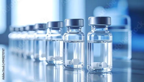 Pharmaceutical Vials - A Close-Up of Medical Innovation and Healthcare Solutions.