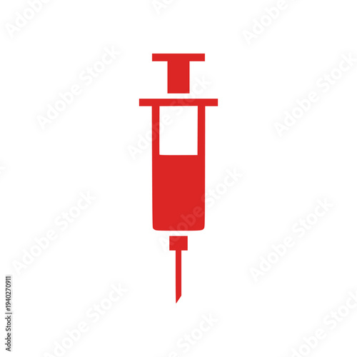 Minimal syringe icon in simple flat SVG style. Clean medical injection symbol suitable for healthcare graphics, vaccination campaigns, and hospital applications.