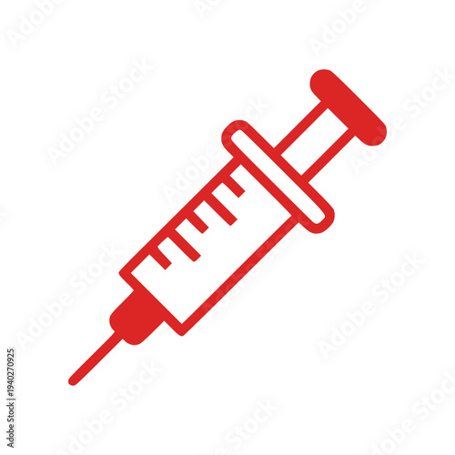 Minimal syringe icon in simple flat SVG style. Clean medical injection symbol suitable for healthcare graphics, vaccination campaigns, and hospital applications.