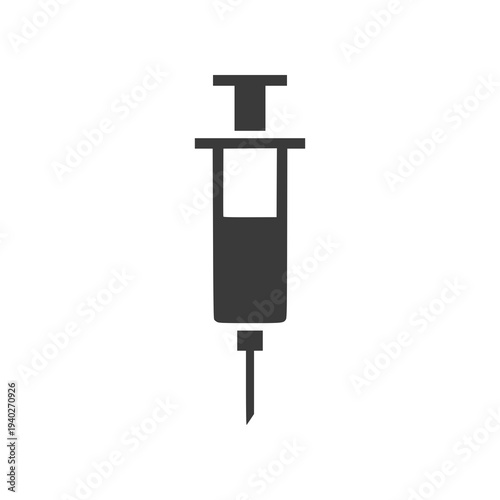 Minimal syringe icon in simple flat SVG style. Clean medical injection symbol suitable for healthcare graphics, vaccination campaigns, and hospital applications.