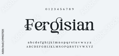 Abstract Fashion font alphabet. Minimal modern urban fonts for logo, brand etc. Typography typeface uppercase lowercase and number. vector illustration