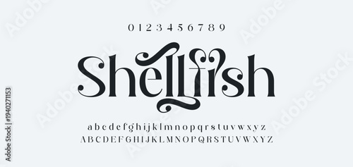 Abstract Fashion font alphabet. Minimal modern urban fonts for logo, brand etc. Typography typeface uppercase lowercase and number. vector illustration