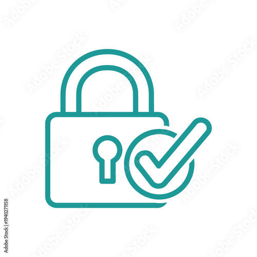 Secure lock icon with checkmark symbolizing safety and verification