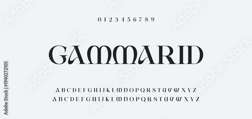 Abstract Fashion font alphabet. Minimal modern urban fonts for logo, brand etc. Typography typeface uppercase lowercase and number. vector illustration