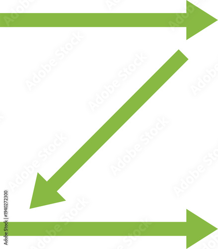 方向を示す矢印のイラスト　黄緑