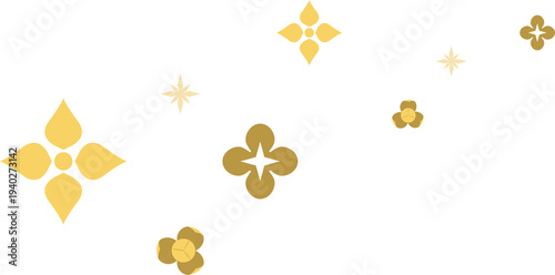 Gold Floral Sparkle Elements