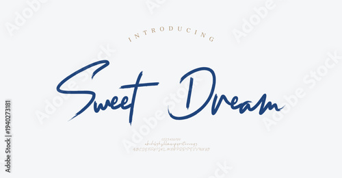 Sweet Dream, Beauty Luxury Script font alphabet logo. Typography beautiful fashion elegant classic letters serif italic fonts decorative wedding vintage retro logos. vector illustration

