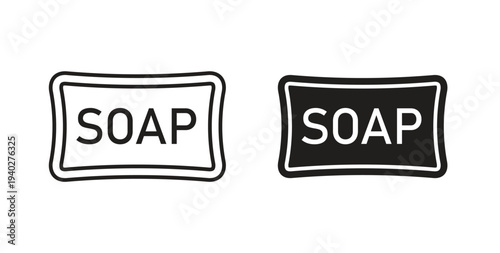 Soap icon style design pack on white background. Thin line and clipart style