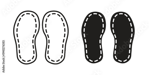 Soles icon style design pack on white background. Thin line and clipart style