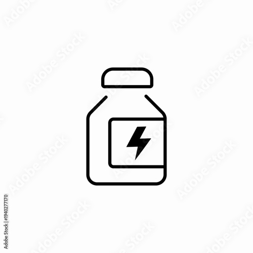 energy supplement bottle icon sign vector