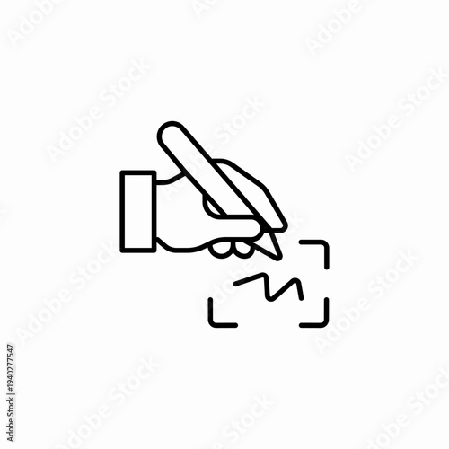 hand signing capture icon sign vector