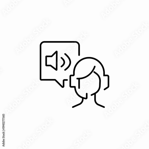headset listening volume icon sign vector