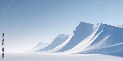 Natural scenery of snow-covered mountain roads in winter