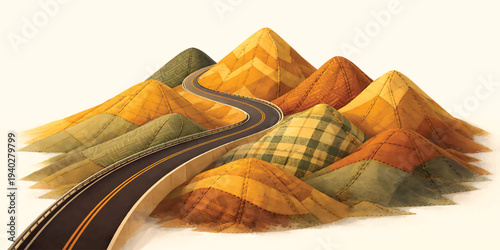 A car driving along a road through the dry desert valley landscape with sand, rocks, and mountains under the sky in Death Valley California USA